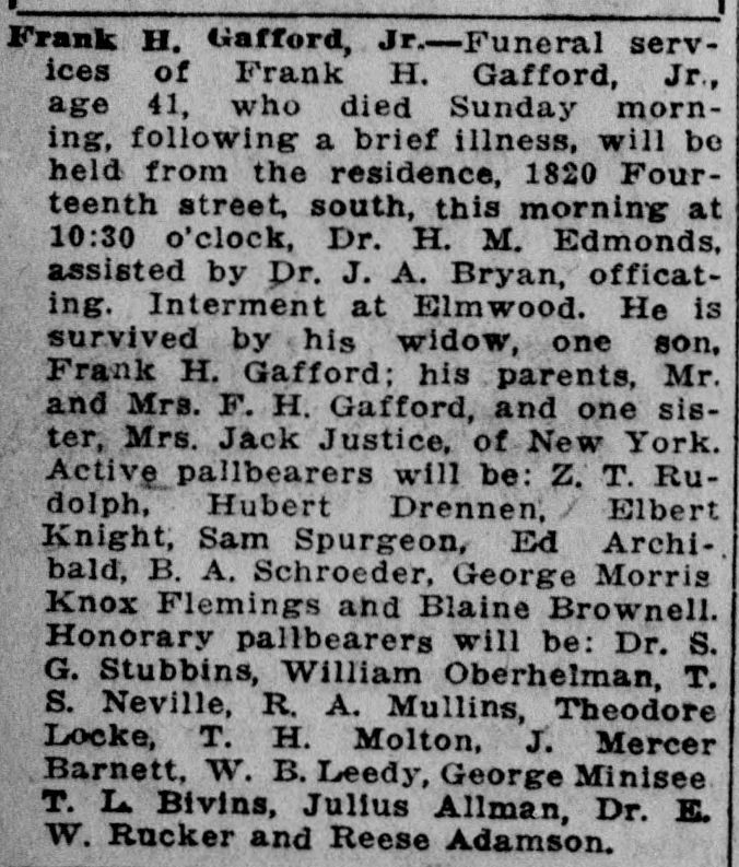 Frank H. Gafford obituary